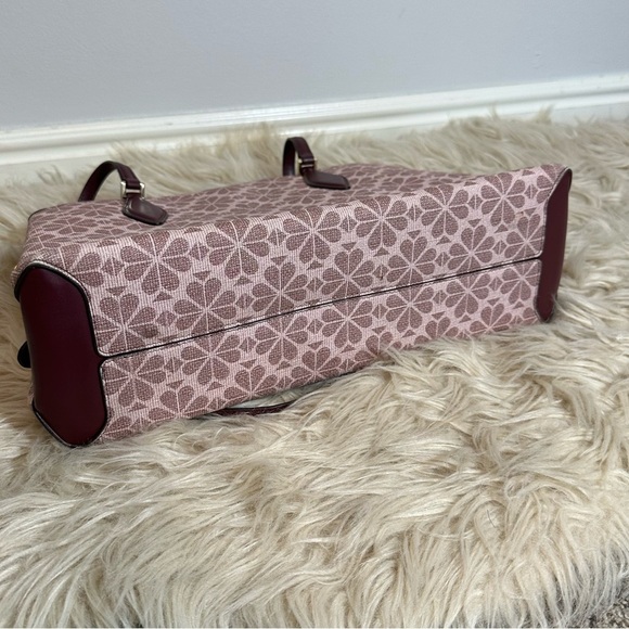 Kate Spade Flower Coated Canvas Zeezee Medium Work Tote Bag & wallet PinkMauve - Picture 9 of 9